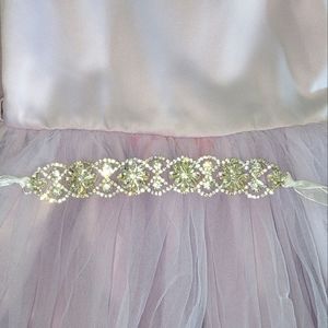 Crystal flower girl sash